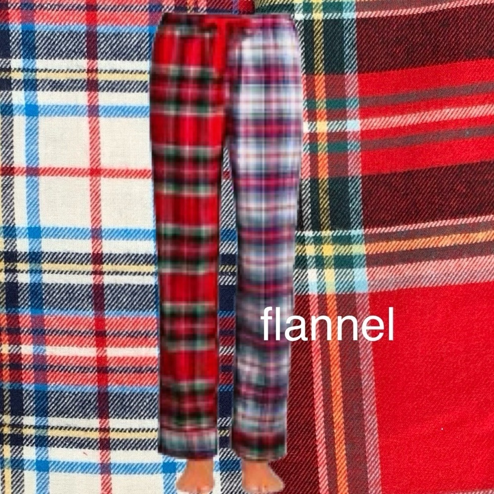 LANDSEND Women's TALL Print Flannel Pajama Pants 100% COTTON FLANNEL w/pockets😍